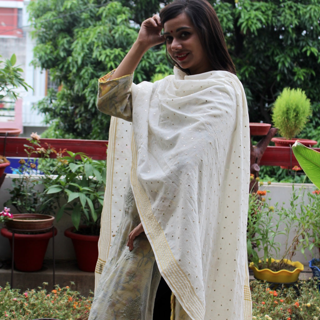 Chanderi Mukaish Work Dupatta